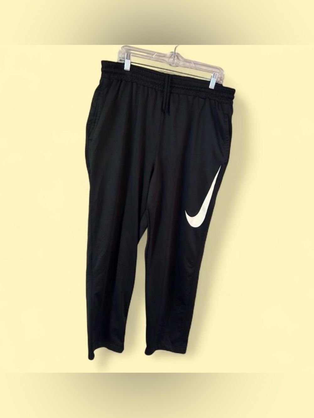 Nike Women’s Black Dri-FIT Athletic Pants with White Swoosh